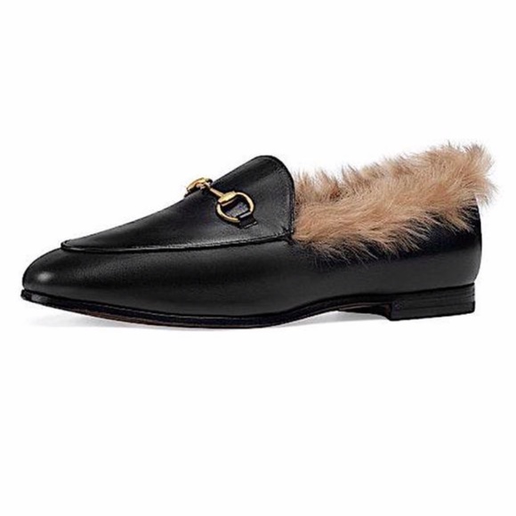 Gucci Leather Beige Fur Princetown Loafer Mules/Slides - Picture 11 of 12